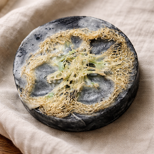 Charcoal + Peppermint Loofah Soap Fresh Clean Scrub Bar